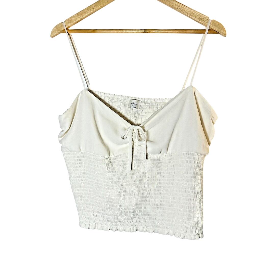 WILFRED Aritzia Cream Smocked Ballet Cami Womans Plus‎ Size 2X